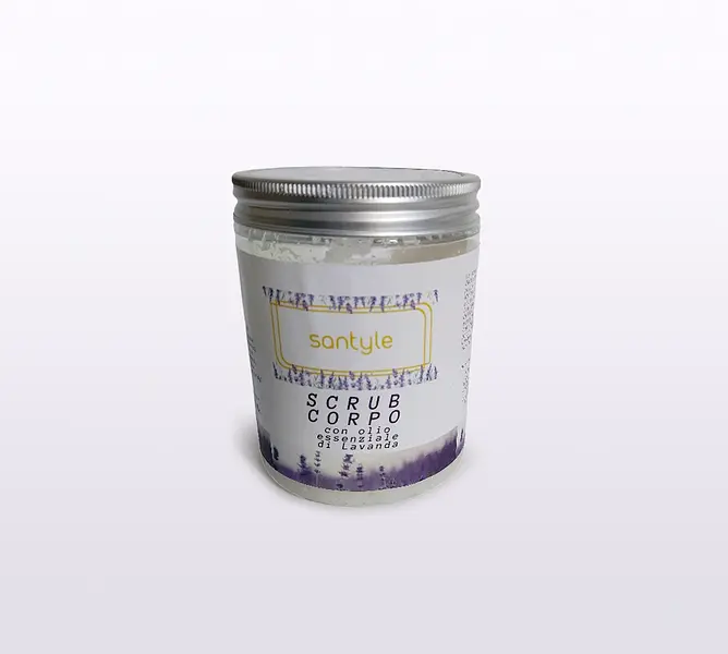 Exfoliante corporal de sal marina con aceite esencial de Lavanda Vera Angustifolia