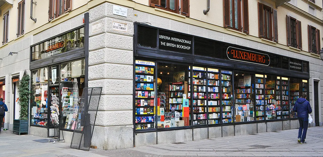 Carignano Square and the Luxemburg International Bookstore