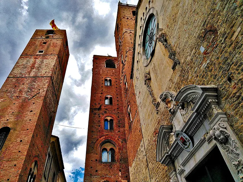 The historic center of Albenga, Ligurian city of towers