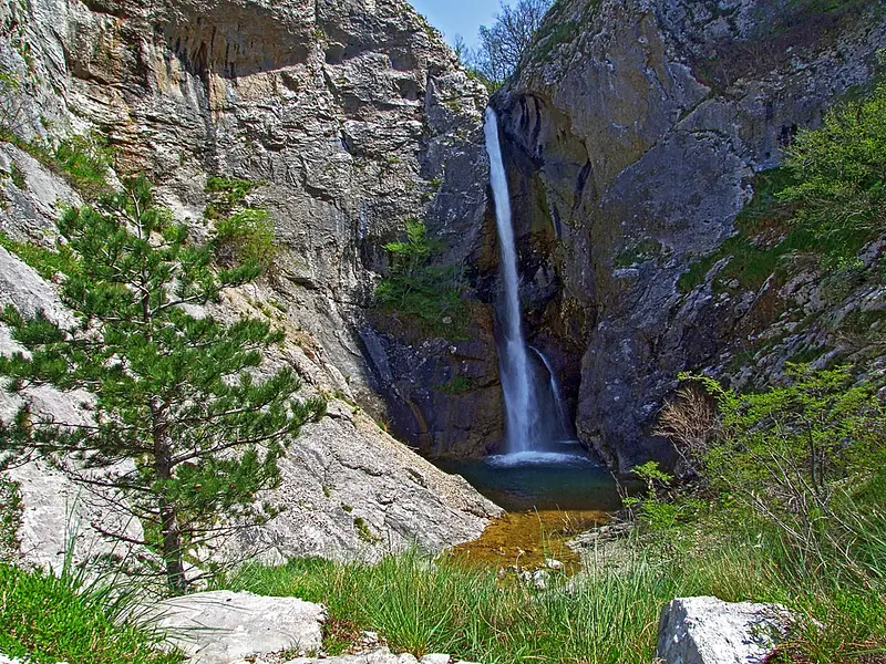 Rosandra stream waterfall